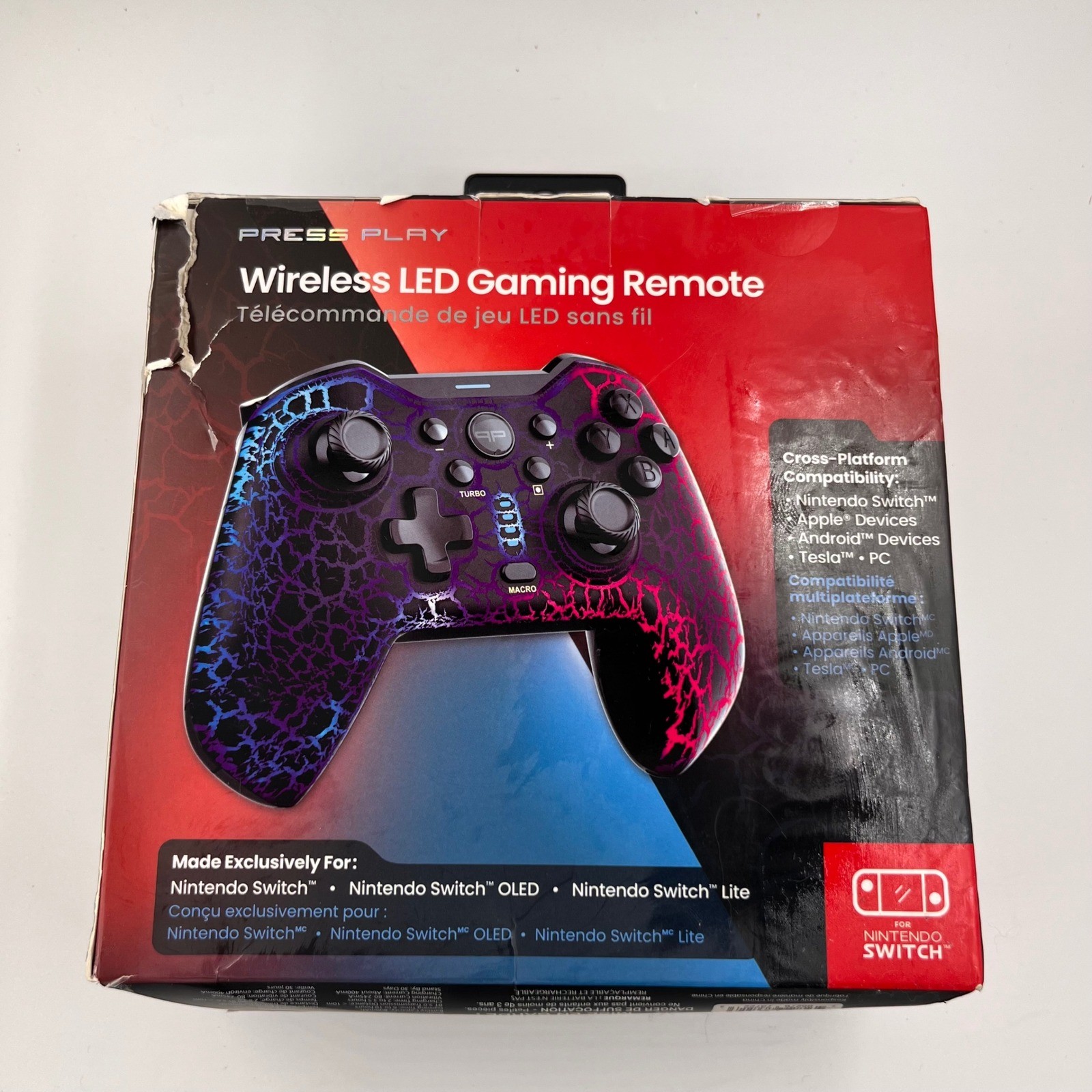 Press Play Wireless LED Gaming Remote Controller for Nintendo Switch Android PC