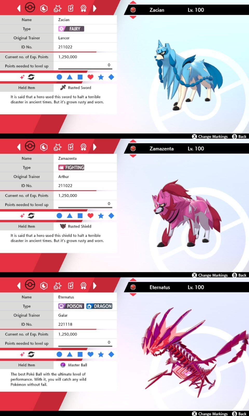 Ultra Shiny 6IV* Gamestop Zacian Zamazenta Eternatus Events Pokemon Sword/Shield