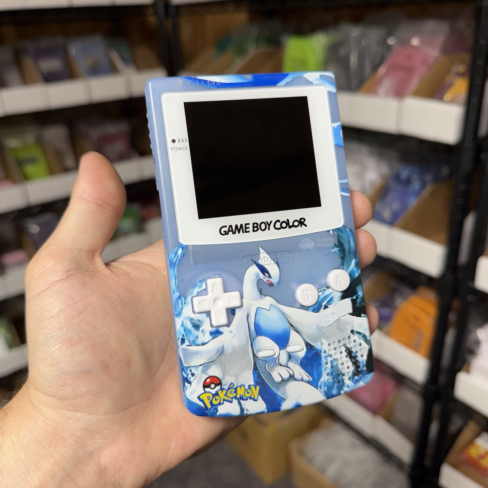 Game Boy Advance GBC Custom IPS Backlit Screen UV Printed Shell Lugia White Btn