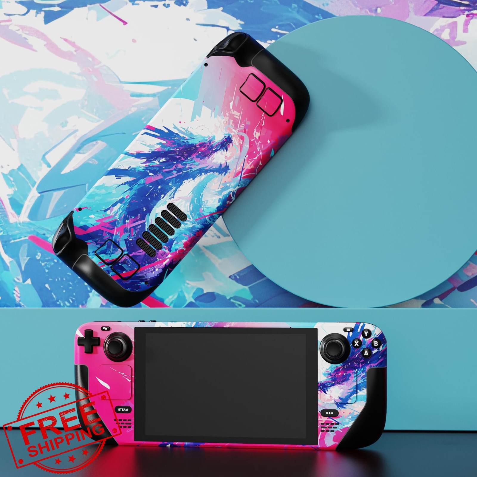 playvital Steam Deck Skin Neon Dragoon