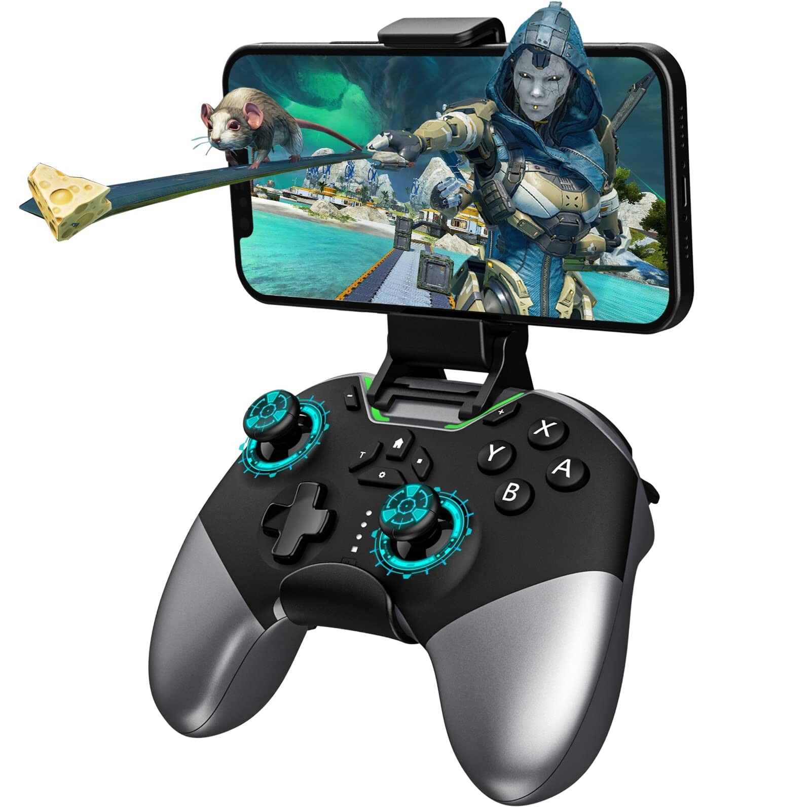 Bluetooth Controller for Switch/PC/iPhone/Android/Apple Arcade MFi Black