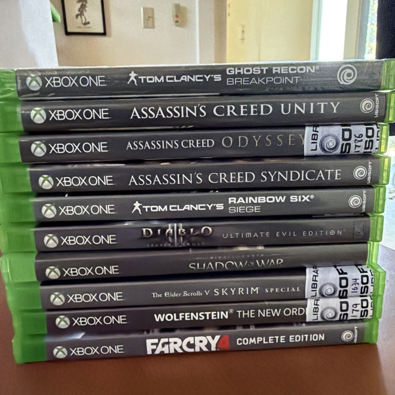 LOT OF 10 XBOX ONE M-RATED GAMES WITH BOX/MANUAL/INSERTS: WOLFENSTEIN, DIABLO