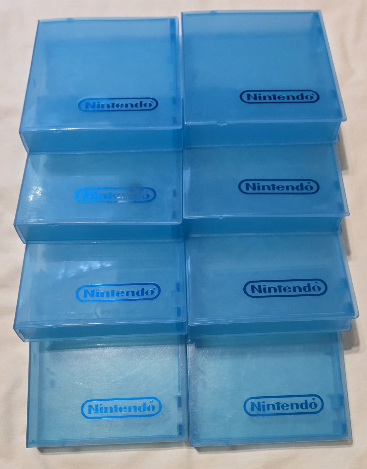 Nintendo NES OEM Official Plastic Clamshell Hard Case Lot 25 Clear, Blue Cases