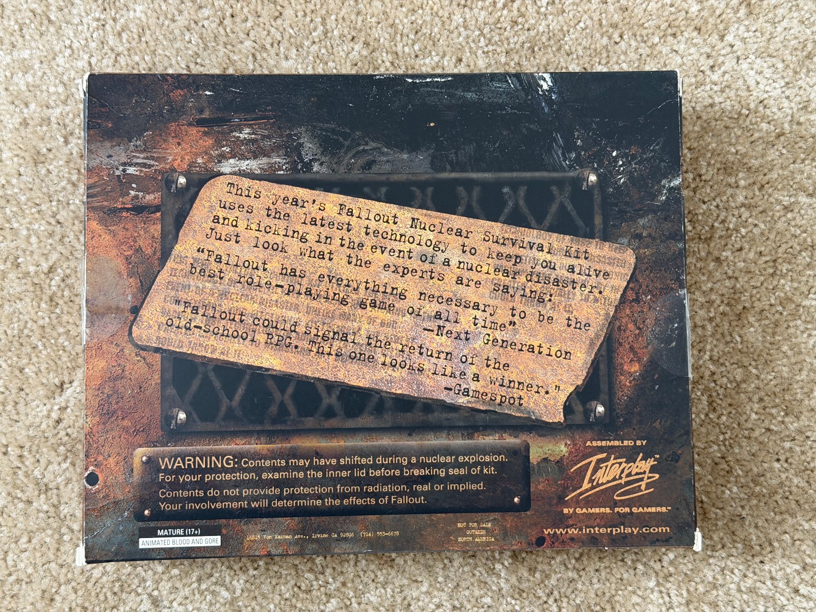 FALLOUT 1 A POST NUCLEAR ROLE PLAYING GAME INTERPLAY 1997 BIG BOX USED