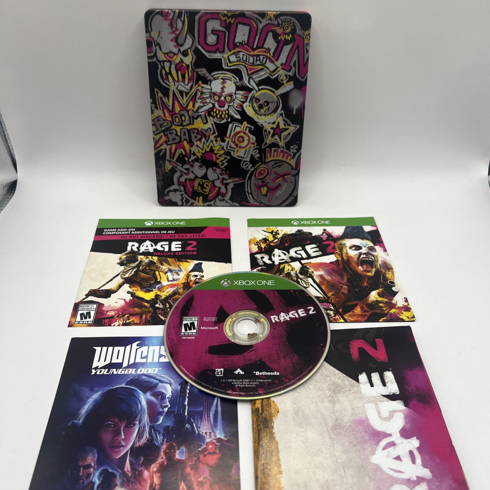 Xbox One Rage 2 Steelbook Edition 2019 Complete In Box CIB Map Tested Working