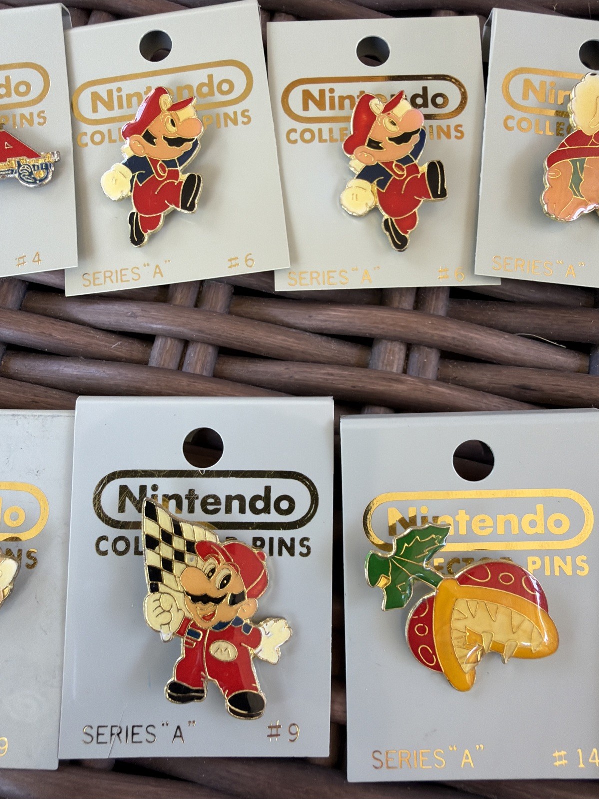 Vintage Nintendo Super Mario Bros Enamel Lapel Pins Lot Of 14 Power Collection