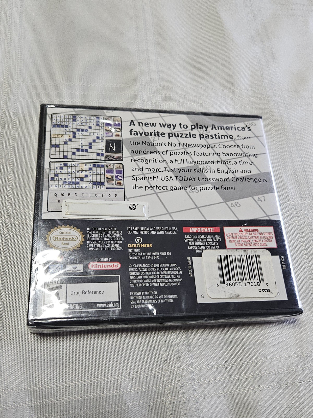 USA Today Crossword Challenge Nintendo DS Game SEALED NEW Free Shipping