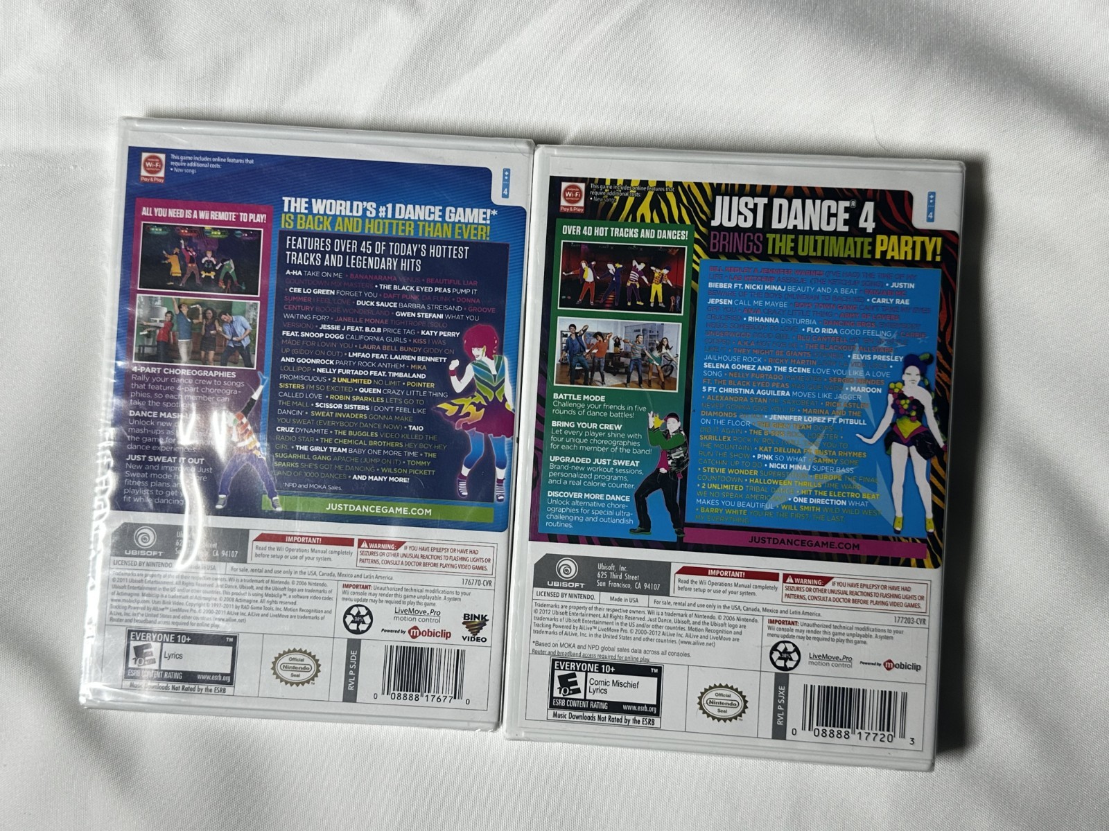 Just Dance 3 & 4 Nintendo Wii BRAND NEW FACTORY SEALED Old Stock