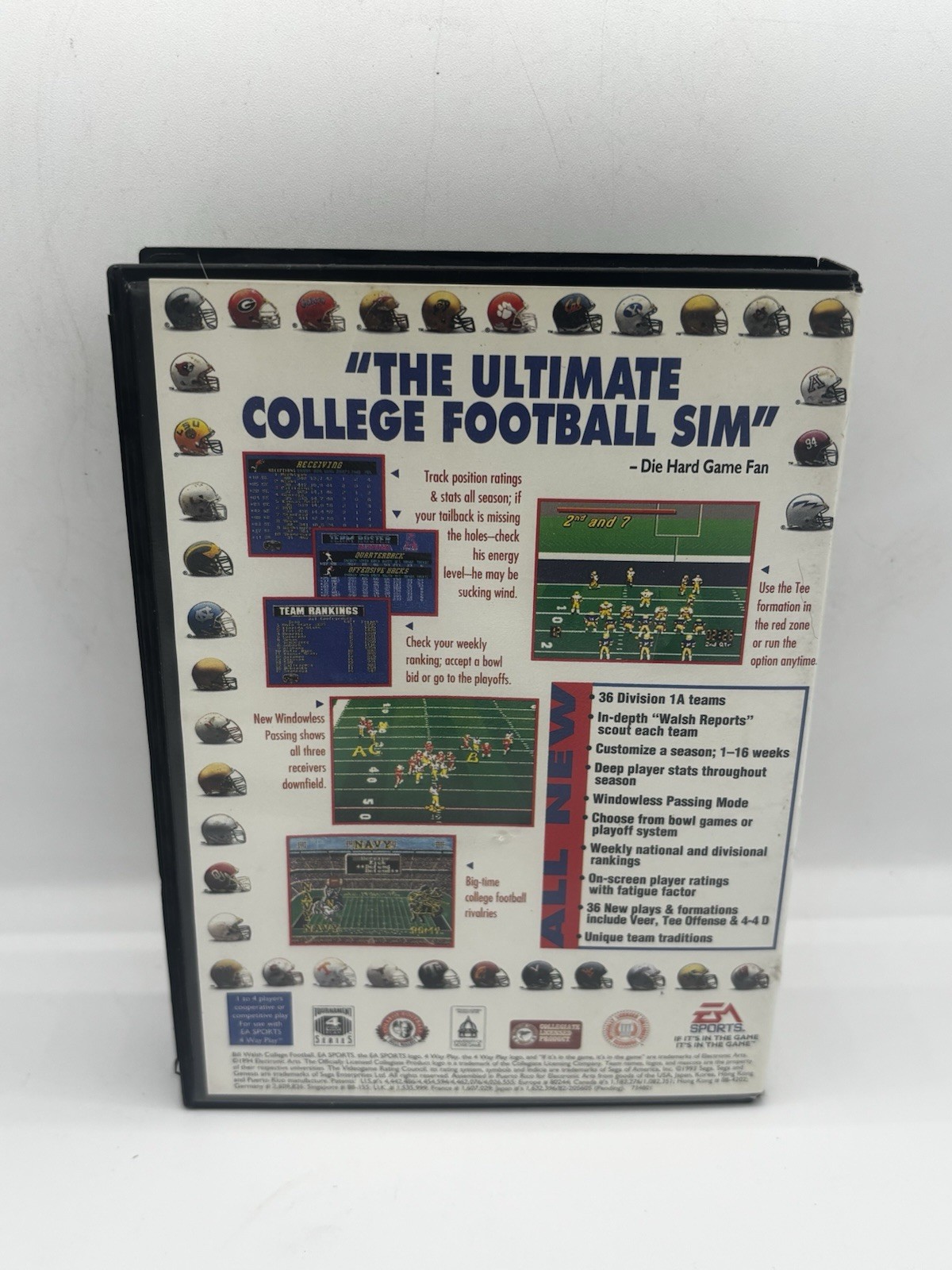 Bill Walsh College Football 95 (Sega Genesis, 1994) CIB – includes all inserts