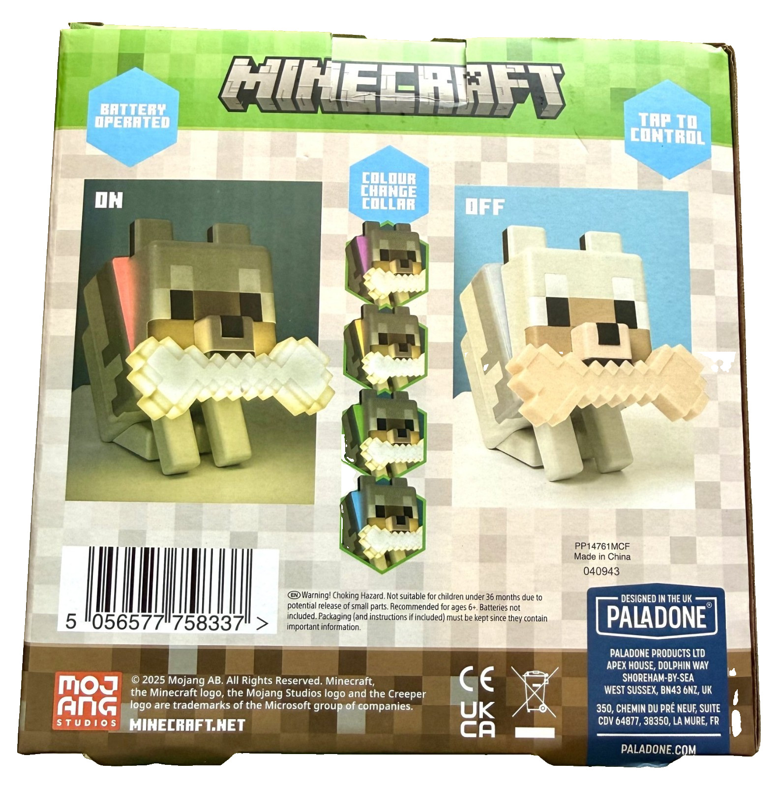 Mojang Minecraft Wolf GloBuddies Light Color Changing Licensed Night Lamp Decor