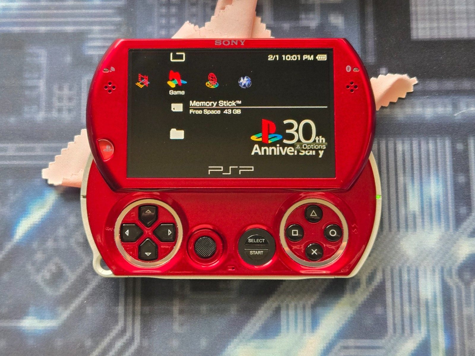 Red Sony PSP Go with Internal M2 Adapter 128gb Upgrade