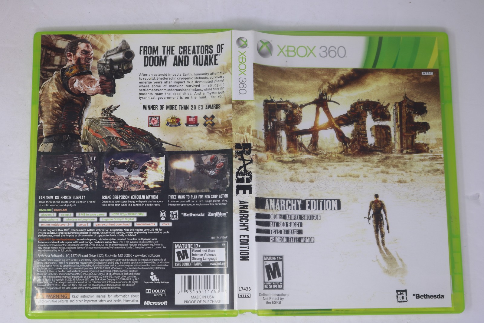 Rage Anarchy Edition Xbox 360 ESRB M