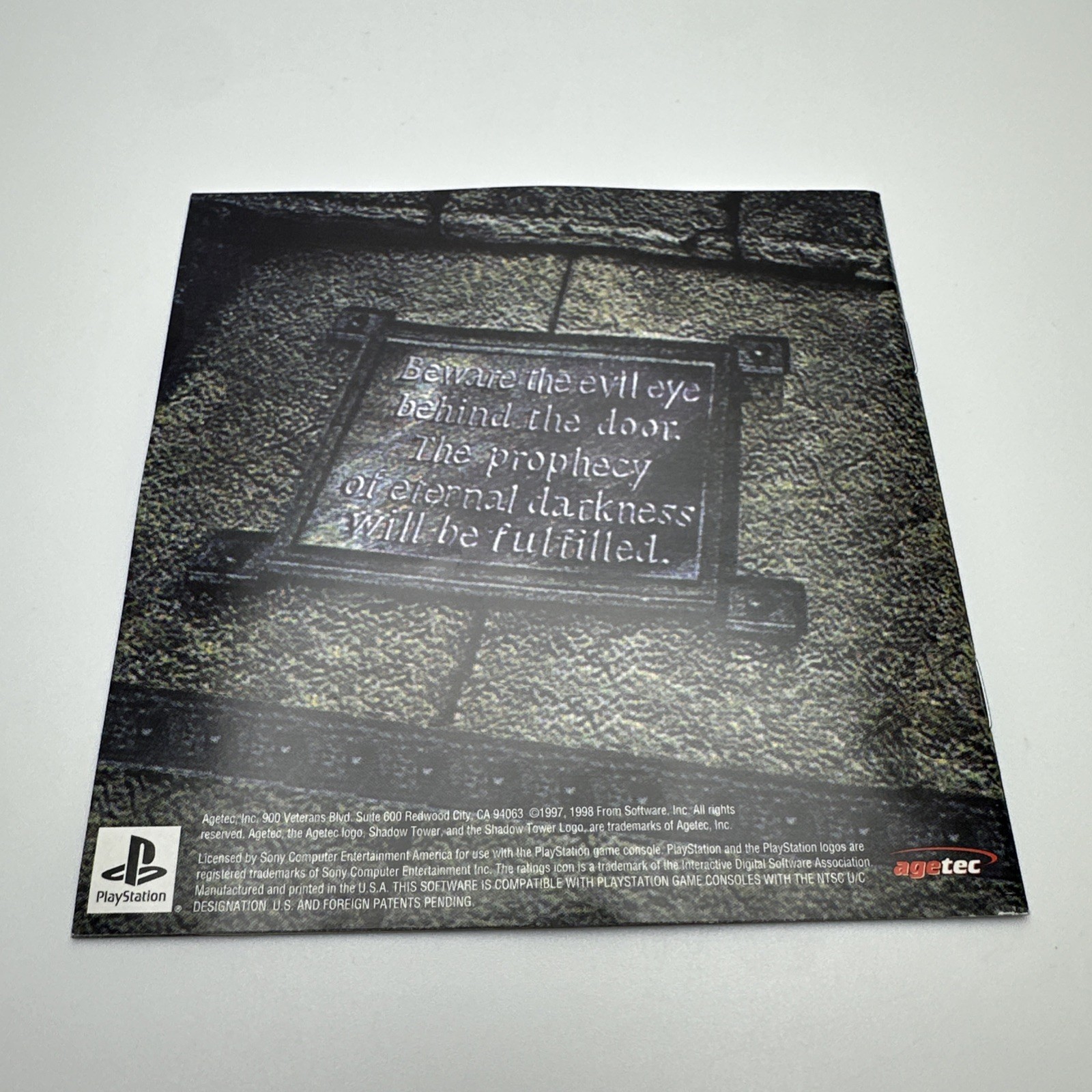 Shadow Tower PlayStation PS1 FromSoftware CIB Complete – Tested W/ Reg Card VGC