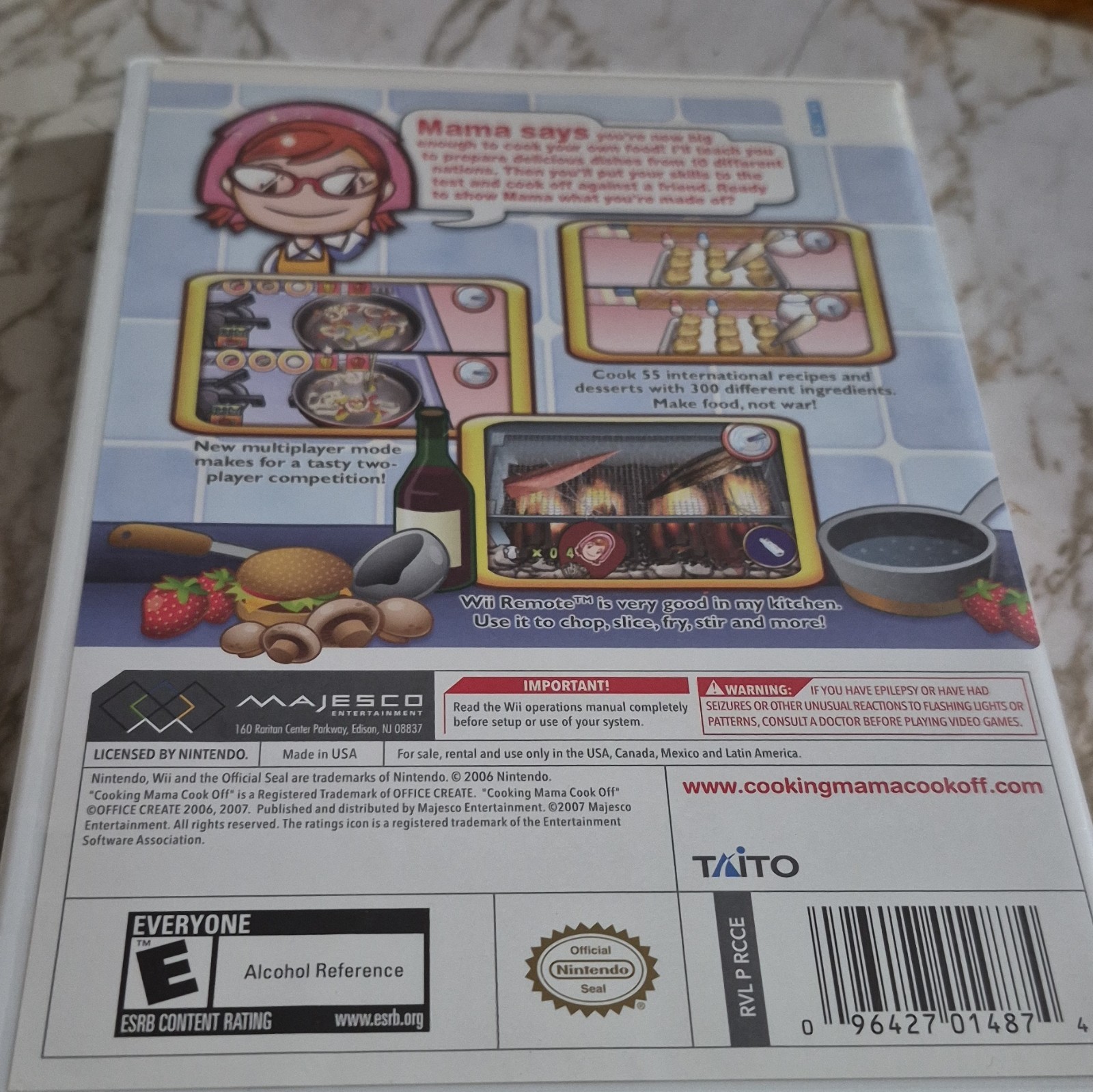 Majesco Cooking Mama: Cook Off Nintendo Wii CIB Manual Multiplayer E NTSC 2006