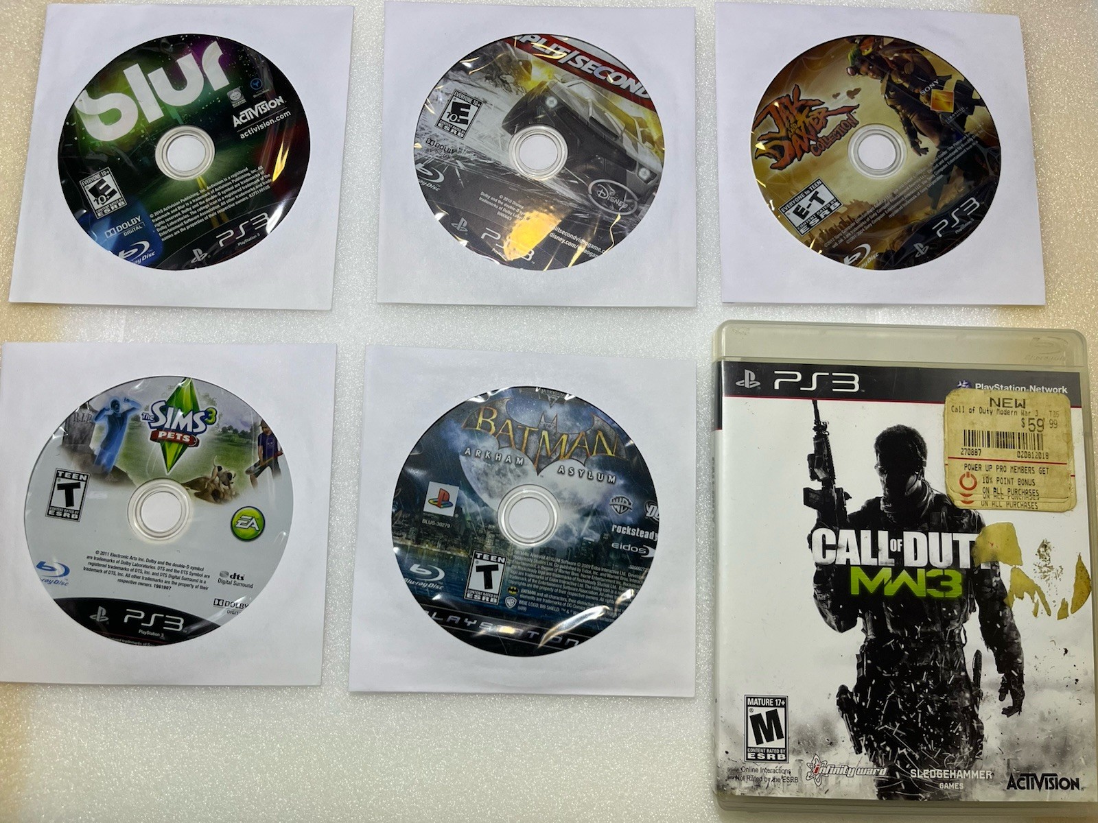 LOT!!! 6x Game Blur,split Second, Jax And Dexter,the Sims 3 Pets,Batma & Mw3 PS3