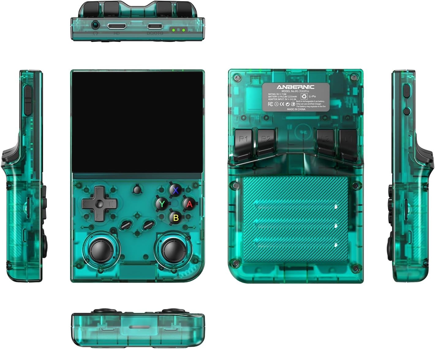 Teal Anbernic RG35XX Pro: Compact Retro Console with HDMI & Expandable Storage