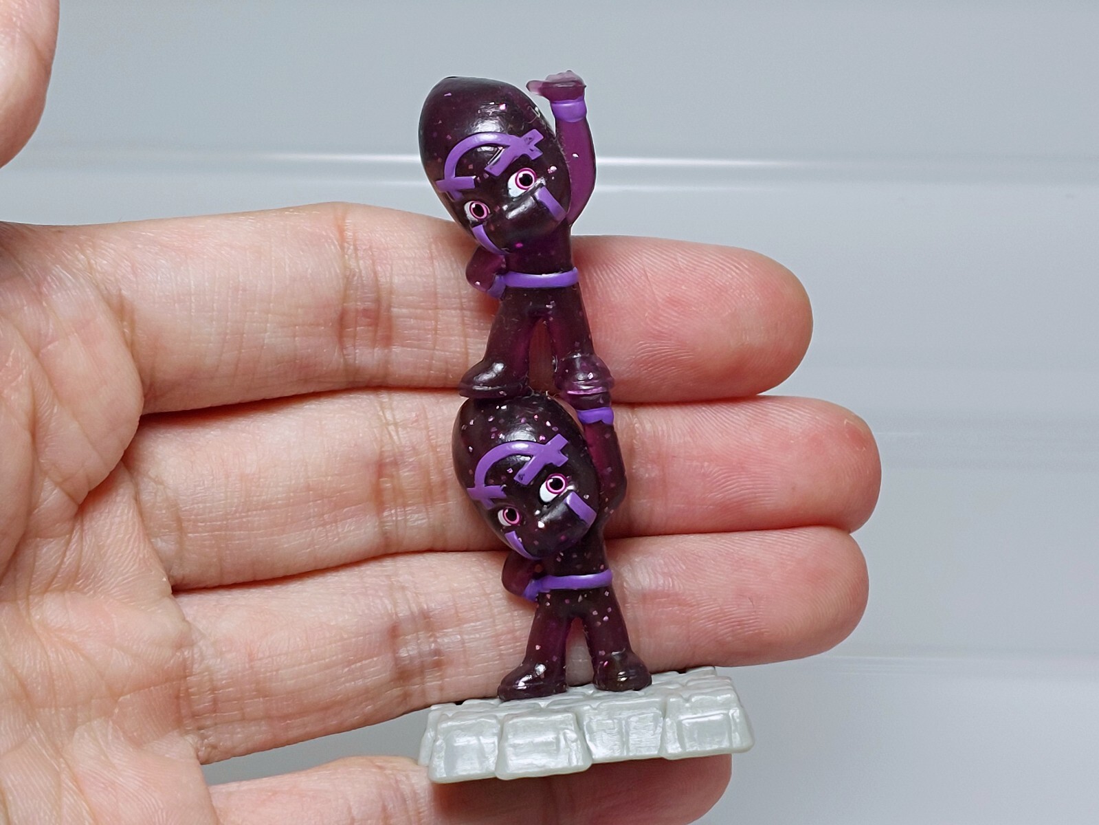 PJ Masks Ninjalino Clear Glitter Figure Frog Box 2.4in