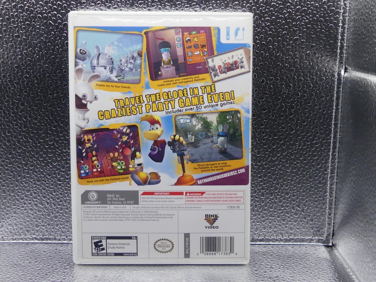 Nintendo Wii Rayman Raving Rabbids 2 Tested Working Manual 2007 E10+ Video Game