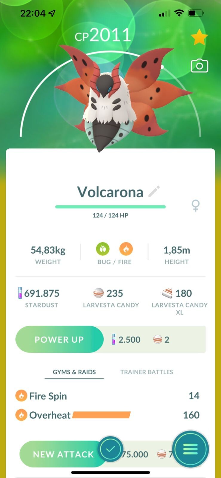 Pokémon Go | Volcarona | Trade 20K Stardust