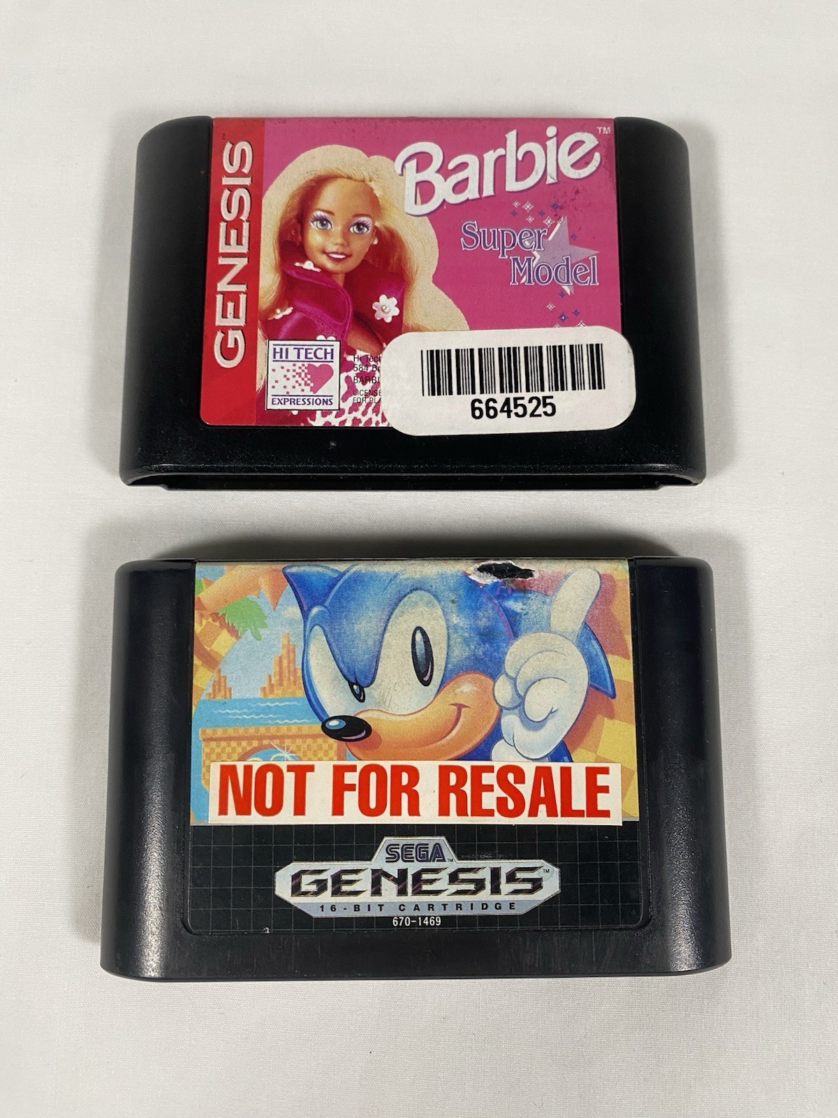 Sega Genesis Console MK-1631 Bundle Sonic NFR Barbie 2 Controllers Tested
