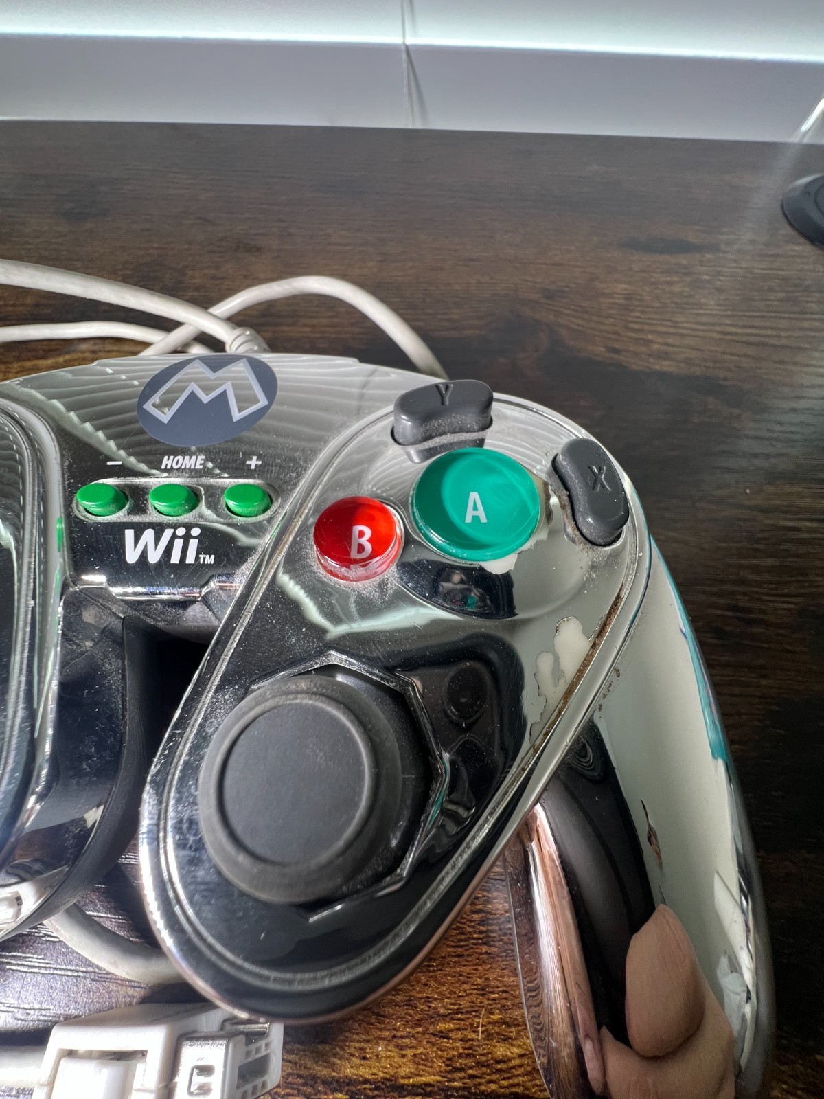Nintendo Wii U GameCube Style PDP METAL MARIO Chrome Wired Fight Pad Controller