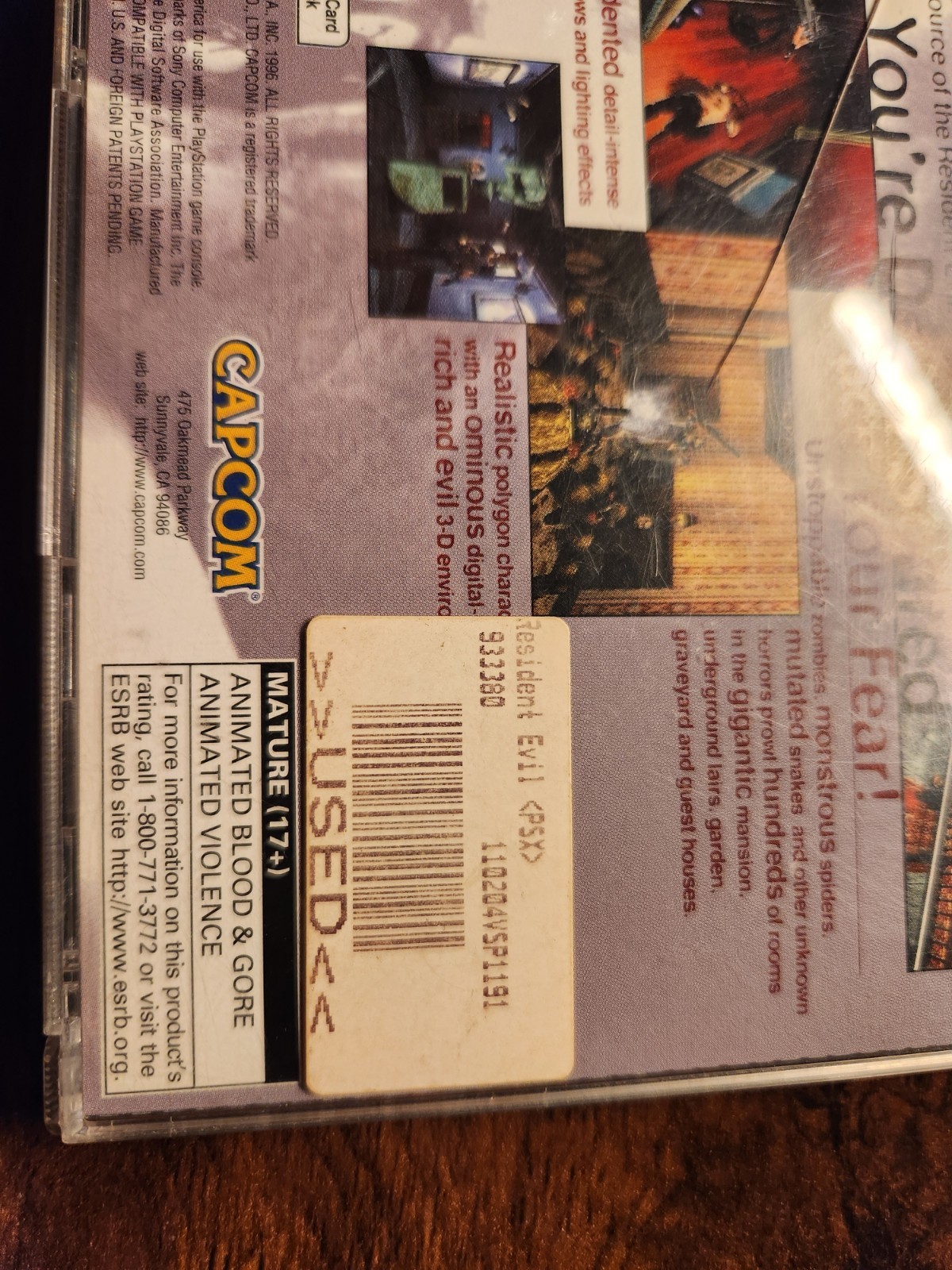 Resident Evil (Sony PlayStation 1, 1996) Complete