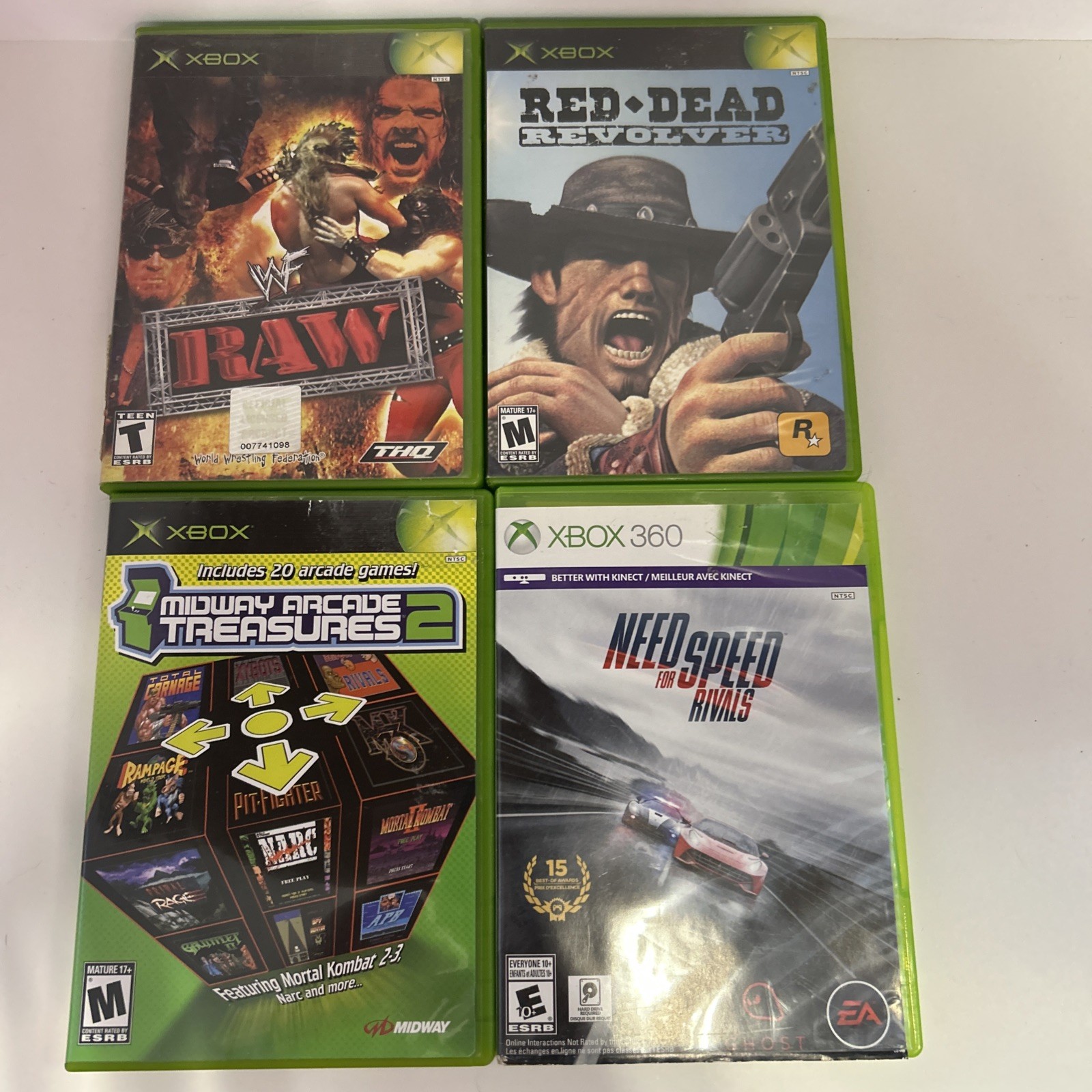 Xbox Lot, Midway Arcade, Red Dead Rev, RAW, (360) Need For Speed Rivals, Untestd