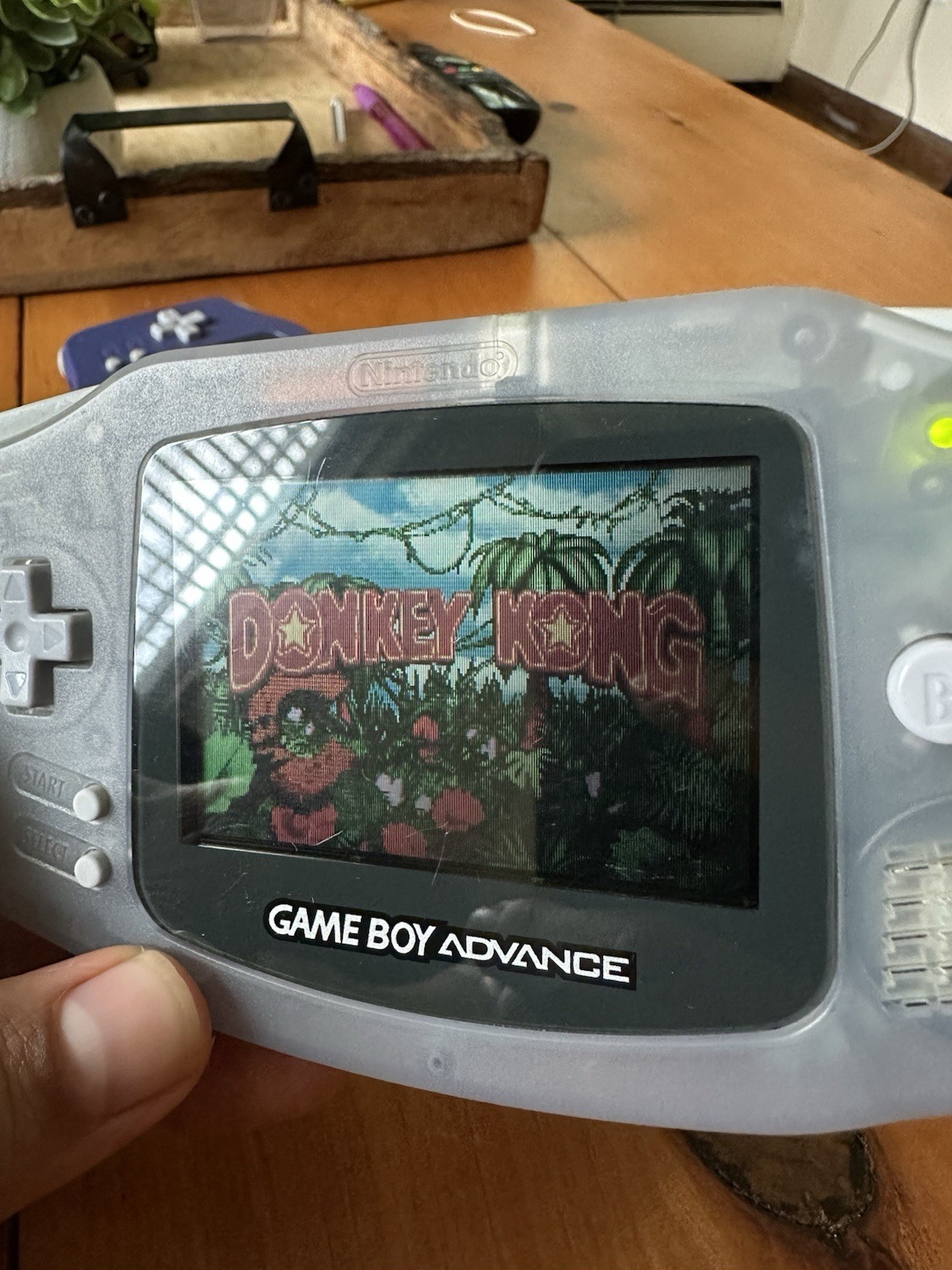 Nintendo GameBoy Advance GBA Clear Glacier Console AGB-001 No Batt Cover