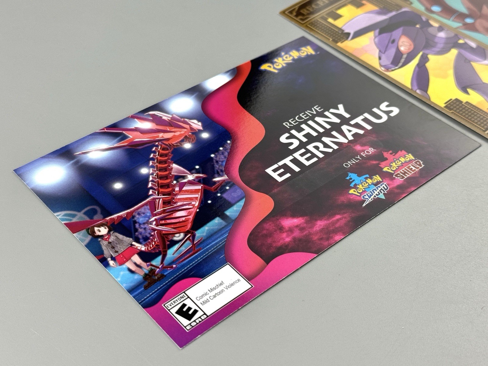 Pokémon Sword Shield Shiny Eternatus Genesect Volcanion UNSCRATCHED CODE EXPIRED