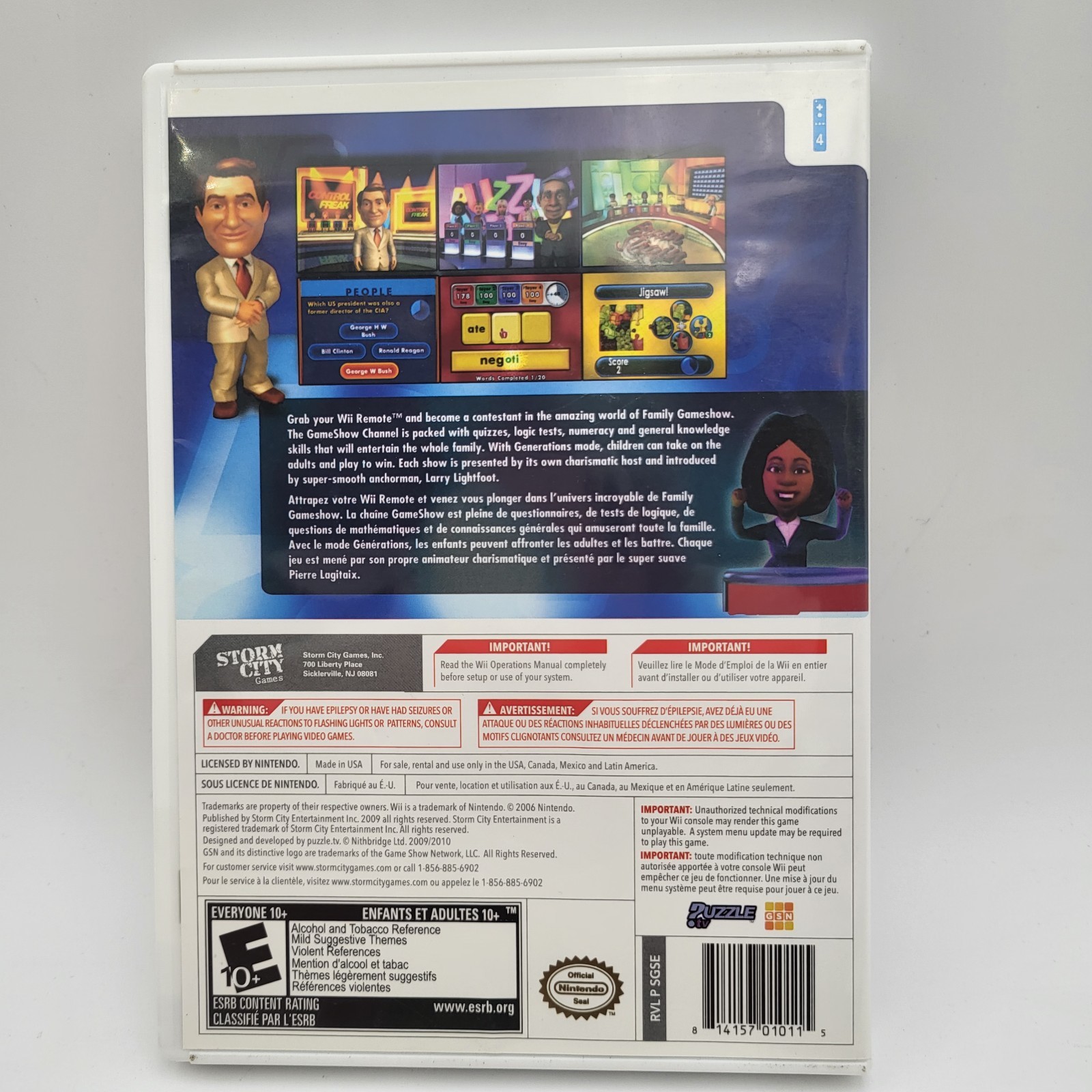 GSN Presents: Family Gameshow (Nintendo Wii, 2010) Complete Tested