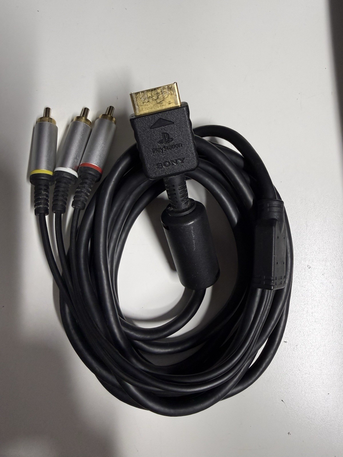 OEM Genuine Sony Playstation 2 3 HD YPbPr Component AV Cable PS2 & PS3 Gold Tip