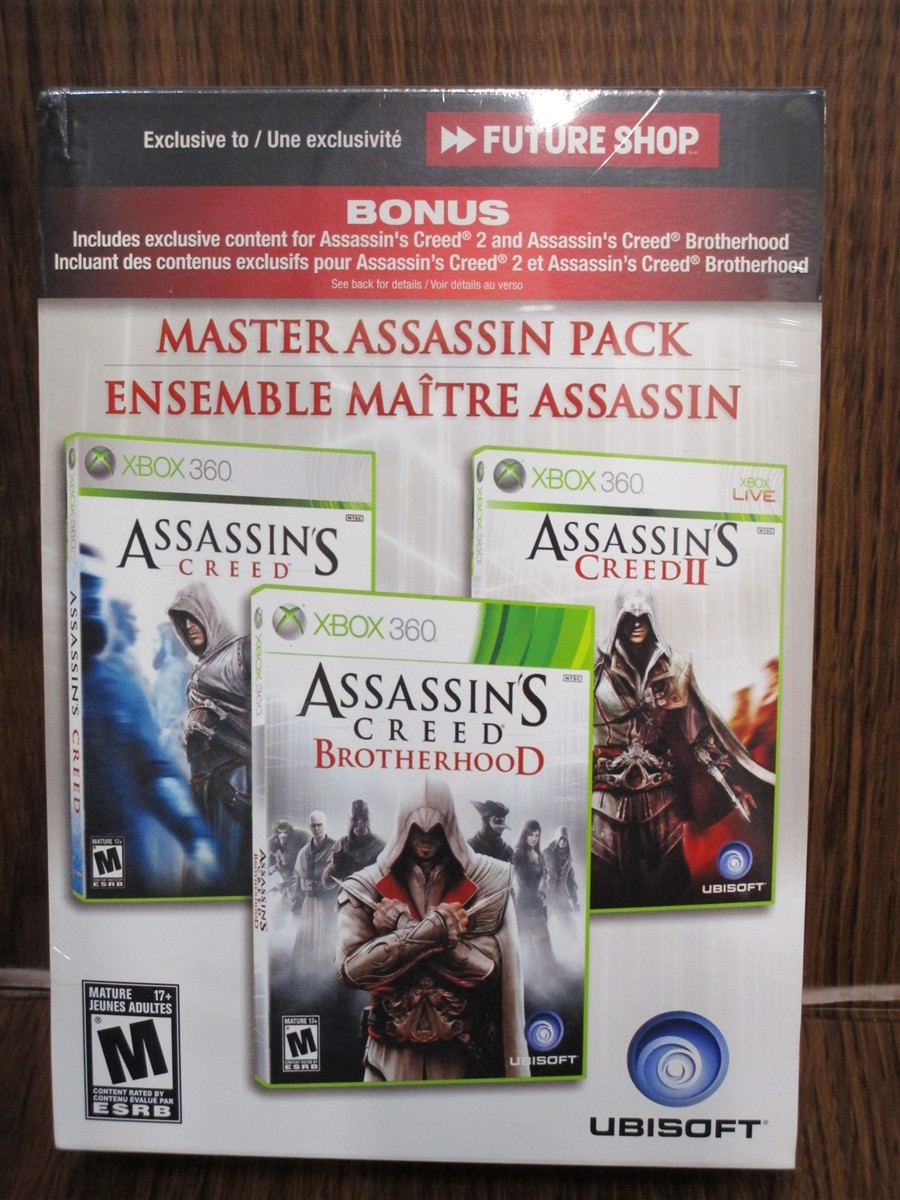 Video Game XBOX 360 Master Assassin Pack Assassins Creed I II Brotherhood NEW
