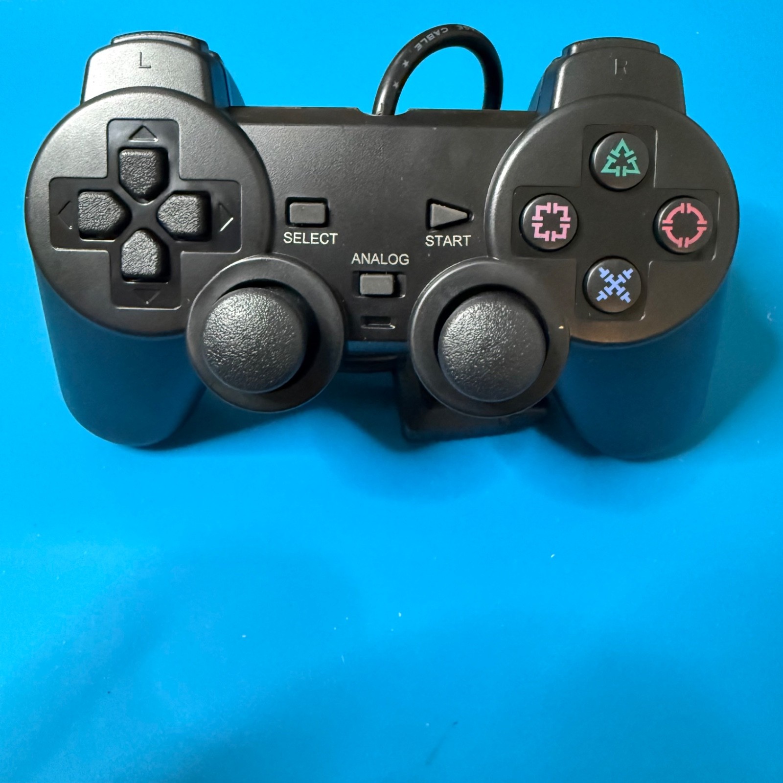 PS2 PS1 Wired Controller Dual Vibration Transparent Color 5.5FT – Brand New