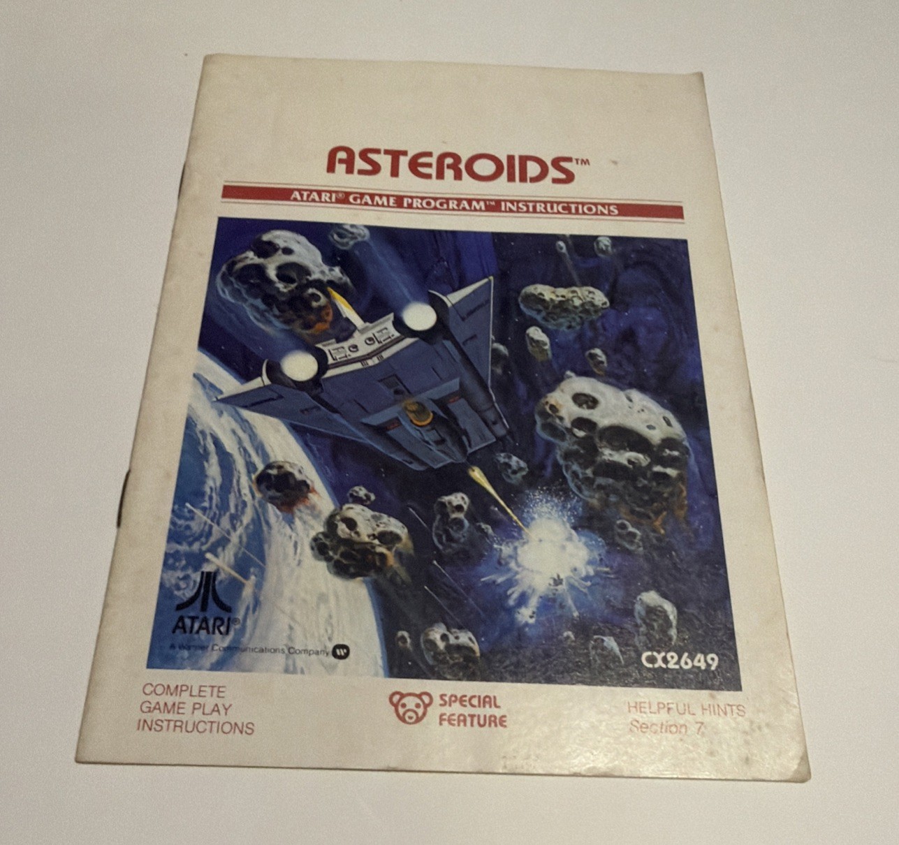 Asteroids (Atari 2600, 1981) w/ Manual Cleaned & Tested