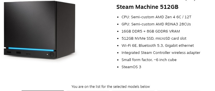 PRESALE Steam Machine 512GB (No Controller), SHIPS ASAP!