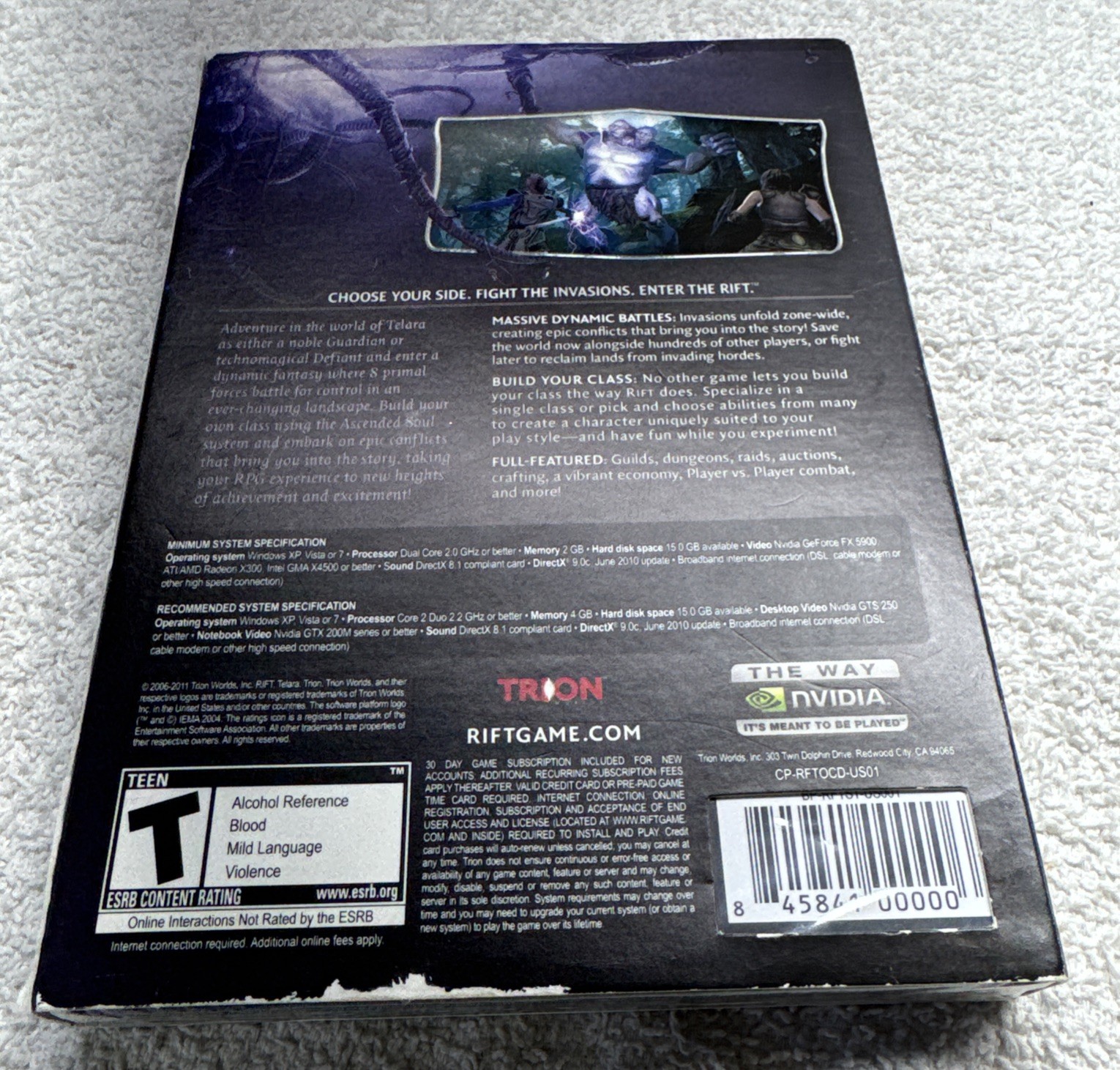 2011 Rift (Trion Worlds, Inc) PC DVD-ROM version; NEW, SEALED BN5