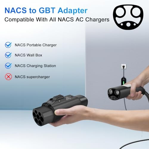 NACS to GBT Adapter Electric Vehicle Charging Adapter Compatible with NACS