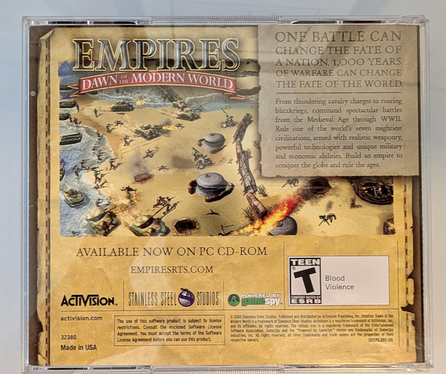 Call of Duty 1 PC CD-ROM 2003 Activision Infinity Ward Windows 98/2K/XP Untested
