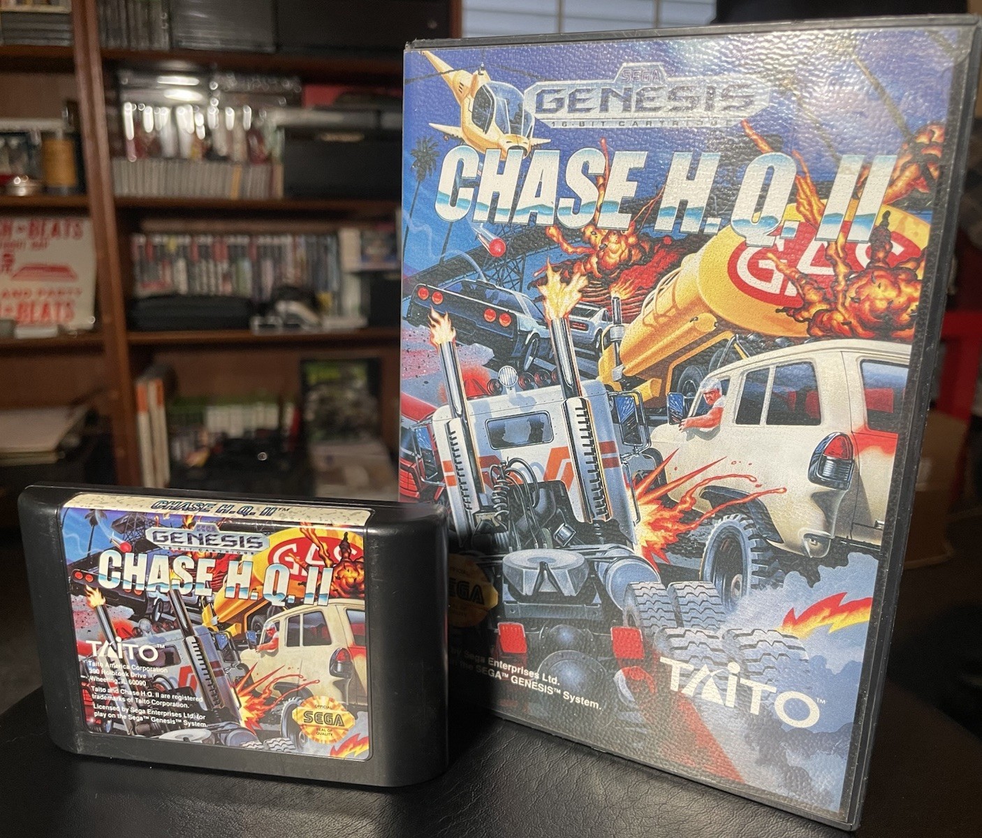 Chase H.Q. II for Sega Genesis (1993) Authentic Game Cartridge & Case Chase HQ 2