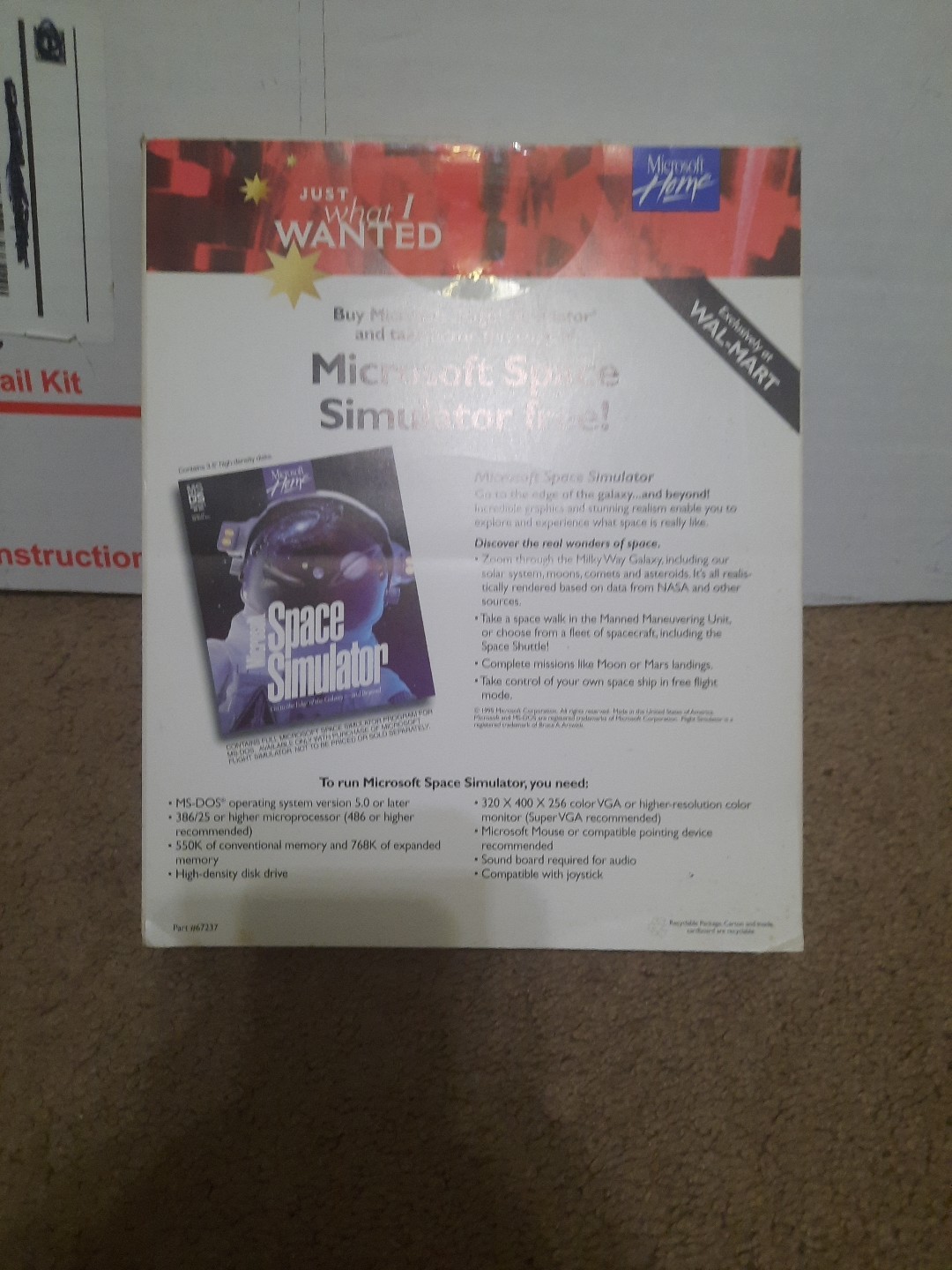 1995 Microsoft Space Simulator PC 3.5 In Floppy