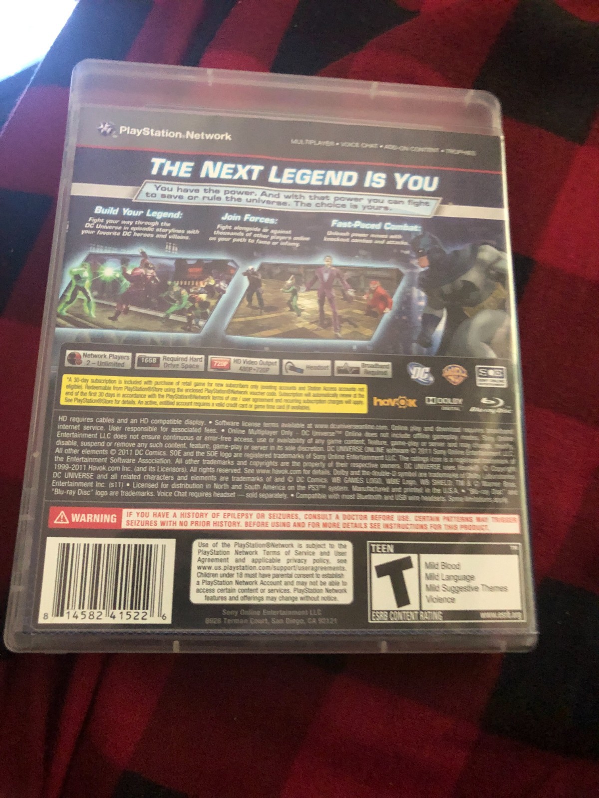 DC Universe Online Sony Playstation 3 2011 Case Manual Disc Tested Works Great