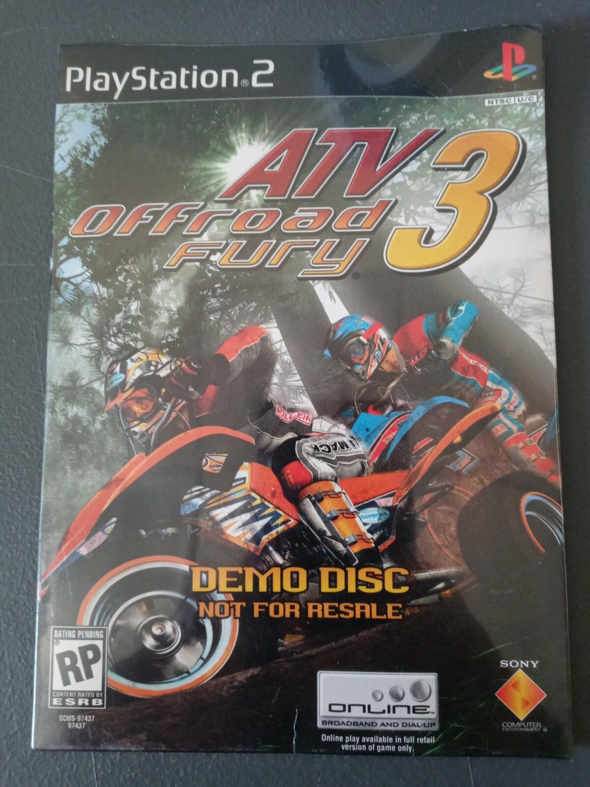 Playstation 2 ATV 3: Off Road Fury Demo Disc Rating Pending Sony Computer