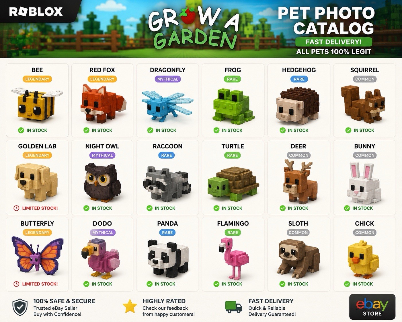 Roblox Grow A Garden In-Game Pet Items Inventory 23/60 Screenshot