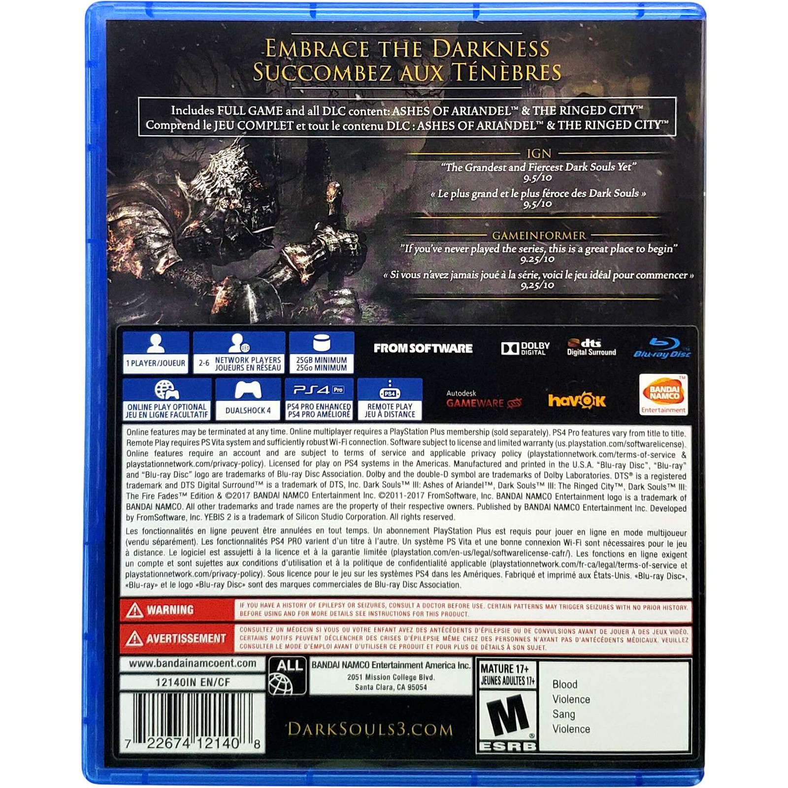Dark Souls III The Fire Fades Edition – Sony Playstation 4 PS4 3 1Y Guarantee