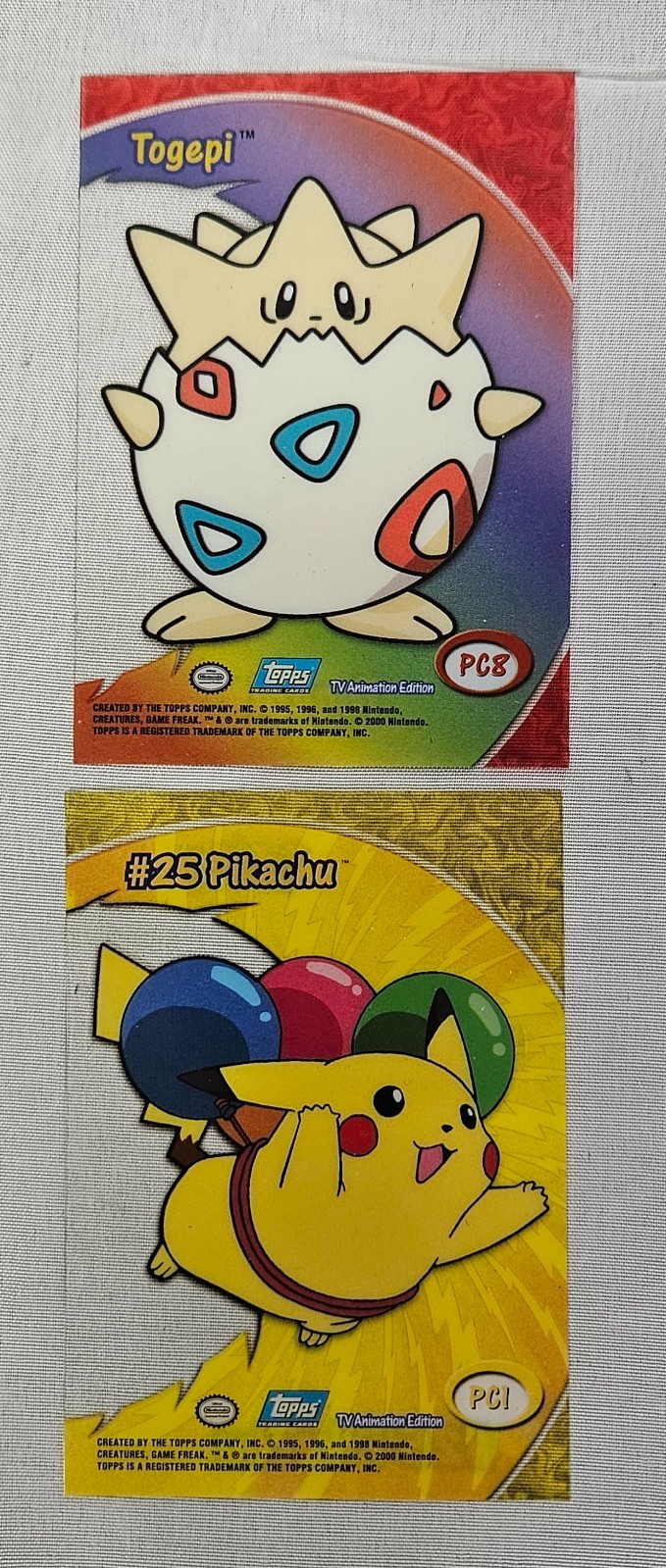 8x Topps Pokemon TV Animation Clear Chase Cards SEE PHOTOS