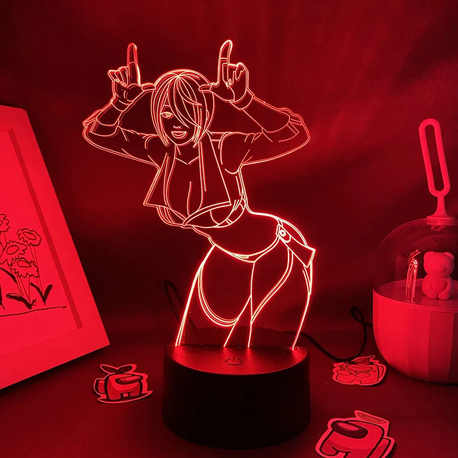 Game the King of Fighters Angel 3D LED Neon Night Lights Birthday Gift for Frien