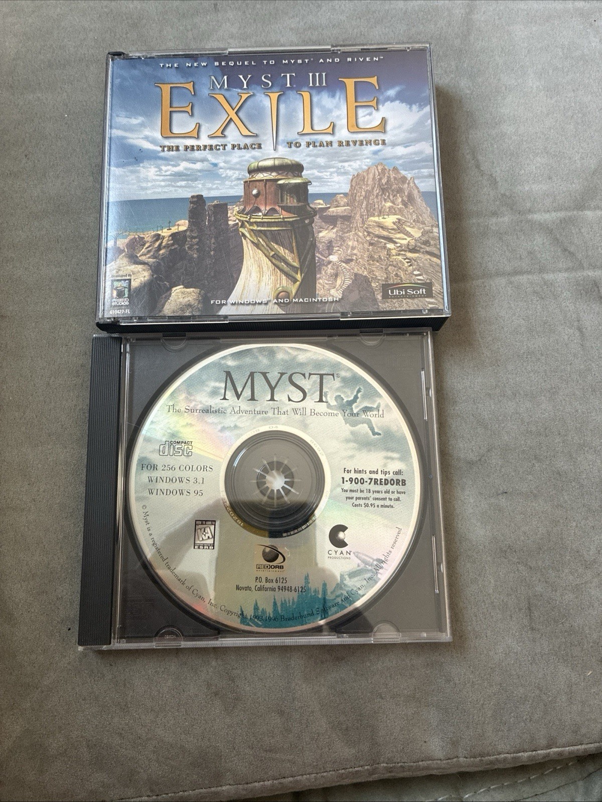 vintage 1996 Myst And Missed Three Exile￼CD-ROM for Windows 3.1 and 95