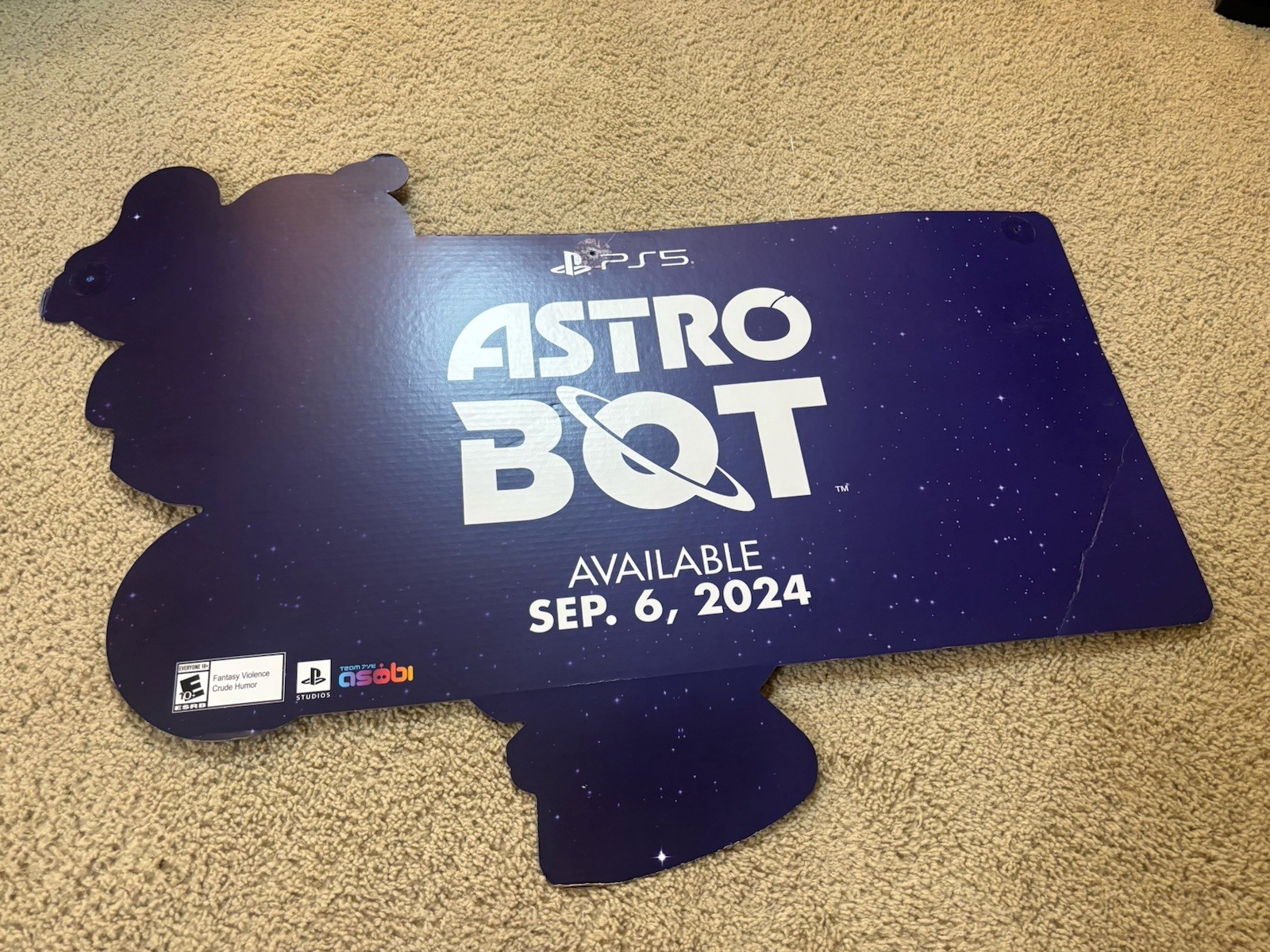 Astro Bot PlayStation 5 Hanging Display Promo GameStop- 2024 Very Rare! 3ft PS5