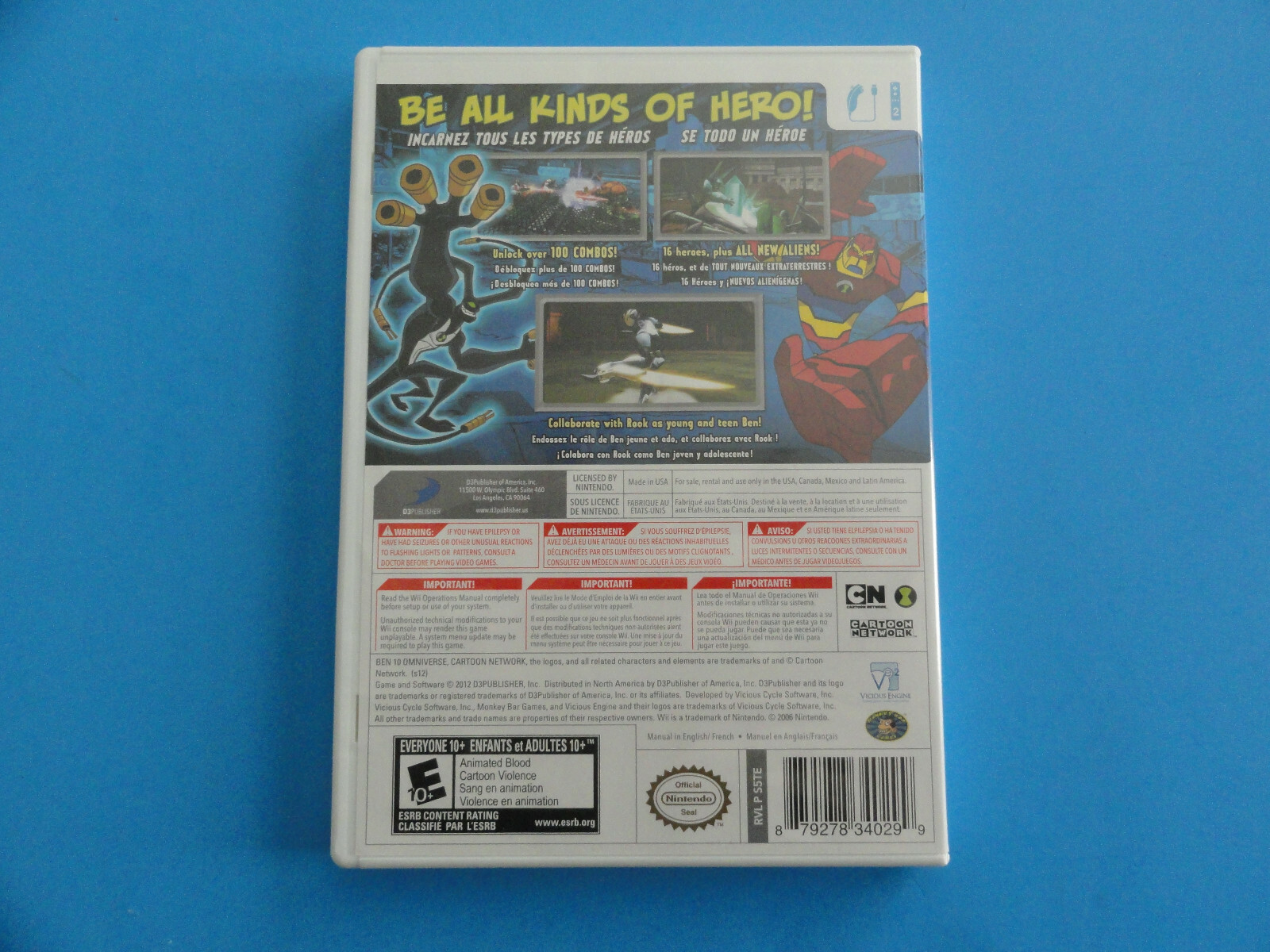NO GAME- NINTENDO WII BEN 10 OMNIVERSE CASE & COVER ART **NO GAME DISC**