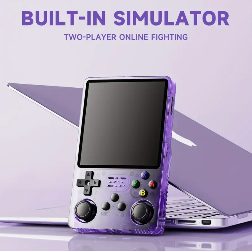 Retro Handheld Game Console – Purple, Color Screen, 3000mAh Battery
